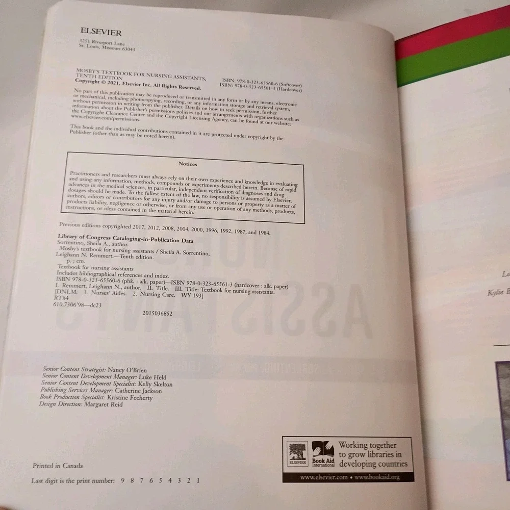 Mosby's Textbook for Nursing Assistants with Unused Code + Matching Work Book VG